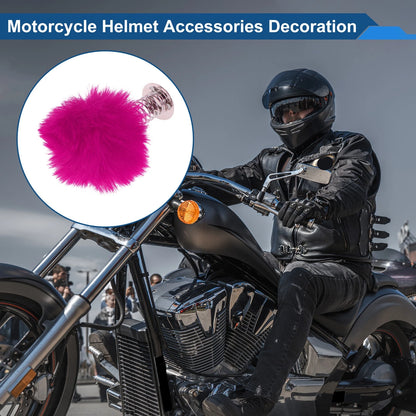 2 x Rose Red Plush Iron Motorcycle Helmet Accessories Decoration for Motorcycle