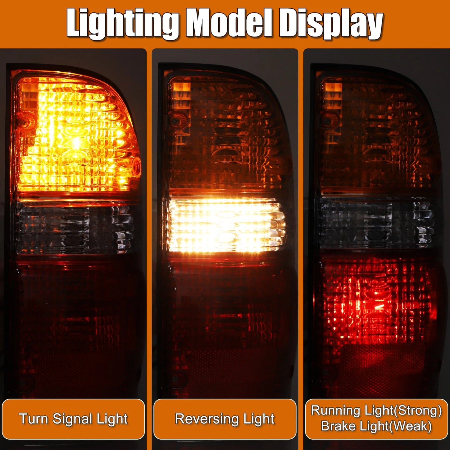 Car Tail Light Assembly for Toyota Tacoma 2001-2004 (2 x Lights)