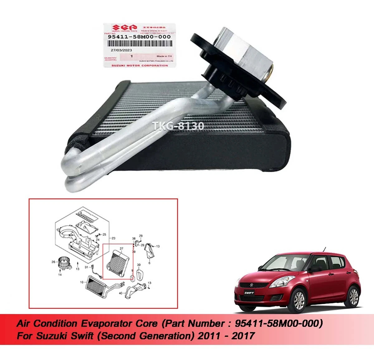 A/C Evaporator Core for Suzuki Swift (2011-2017)