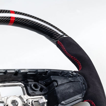 Carbon Flat Bottom Suede Steering Wheel for Ford Mustang Mach-E (2021-2024)