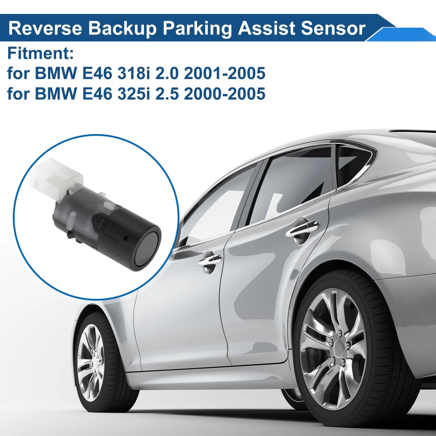 Reverse Backup Parking Sensor for BMW E46 318i 2.0 (2001-2005) Black