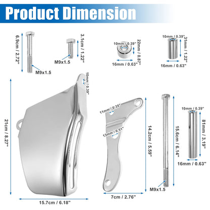 Polished Long Water Pump Alternator Bracket Kit for Chevy SBC 305