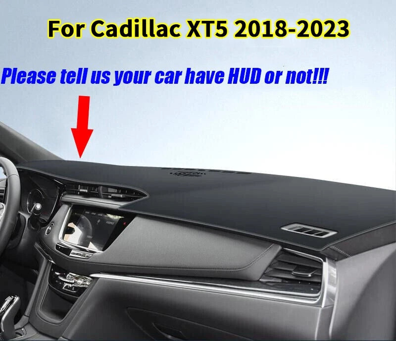 Black Leather Dashboard Cover Pad Mat for Cadillac XT5 (2018–2023)