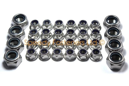 Lug Nuts / Set of 4 / Nyloc Flange Lug Nuts for Rotax TKM Cadet