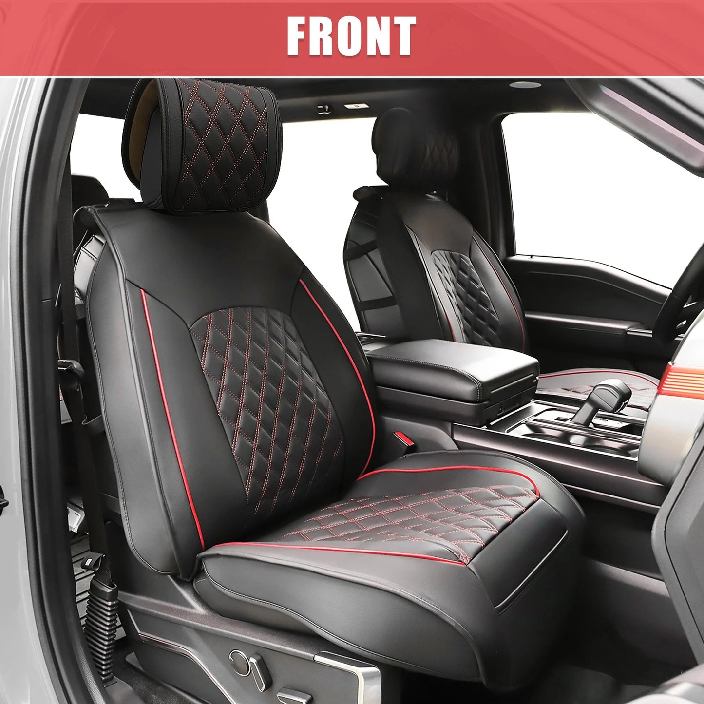 Front Seat Covers for Chevrolet Seat Protector Black Red