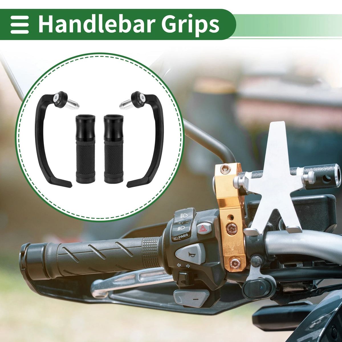 Motorcycle Hand Grips Cover End Handlebar Aluminum Alloy Black