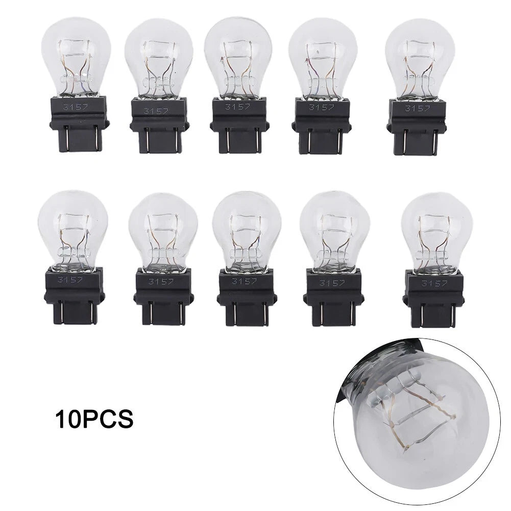 10 Pack 3157 Clear Amber Tail Signal Brake Light Bulbs for Cars