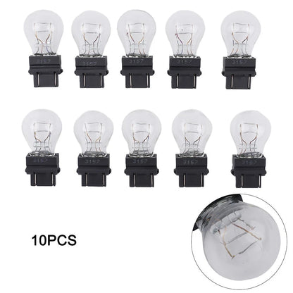 10 Pack 3157 Clear Amber Tail Signal Brake Light Bulbs for Cars