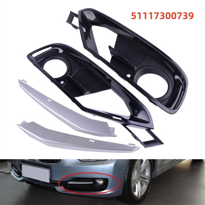 4Pcs ABS Front Bumper Fog Light Grille Cover Trim for BMW 3 Series (2012-2019)