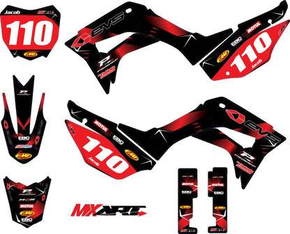 Custom Graphics Full Kit for Honda CRF 110 2019-2022 Barbed Stickers