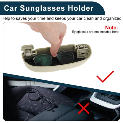 Sunglasses Case for Mitsubishi Outlander Eyeglasses Holder Storage Box Beige