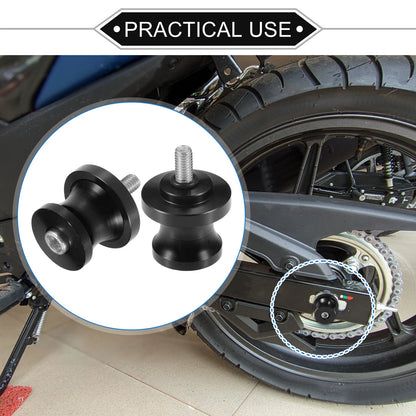 1 Pair Motorbike Swingarm Spools 10mm CNC Swing Arm Spools Slider Stand Black