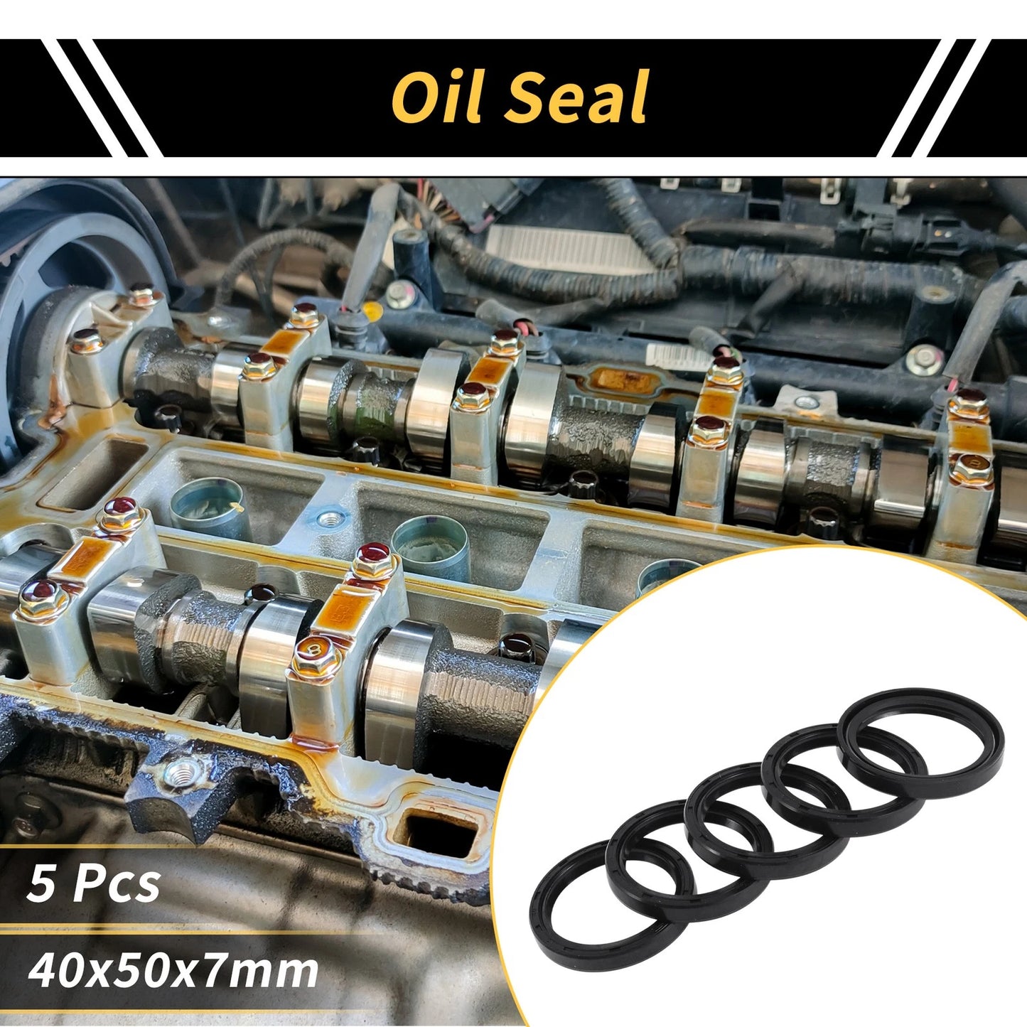 Oil Seal / 40x50x7mm 5 Pcs / Seal Ring Shaft Seal NBR Rubber for Make Model