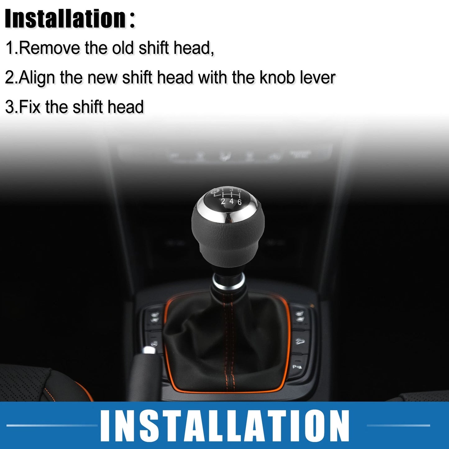 6 Speed Manual Shift Knob for Toyota Corolla Plastic Black (2003-2008)