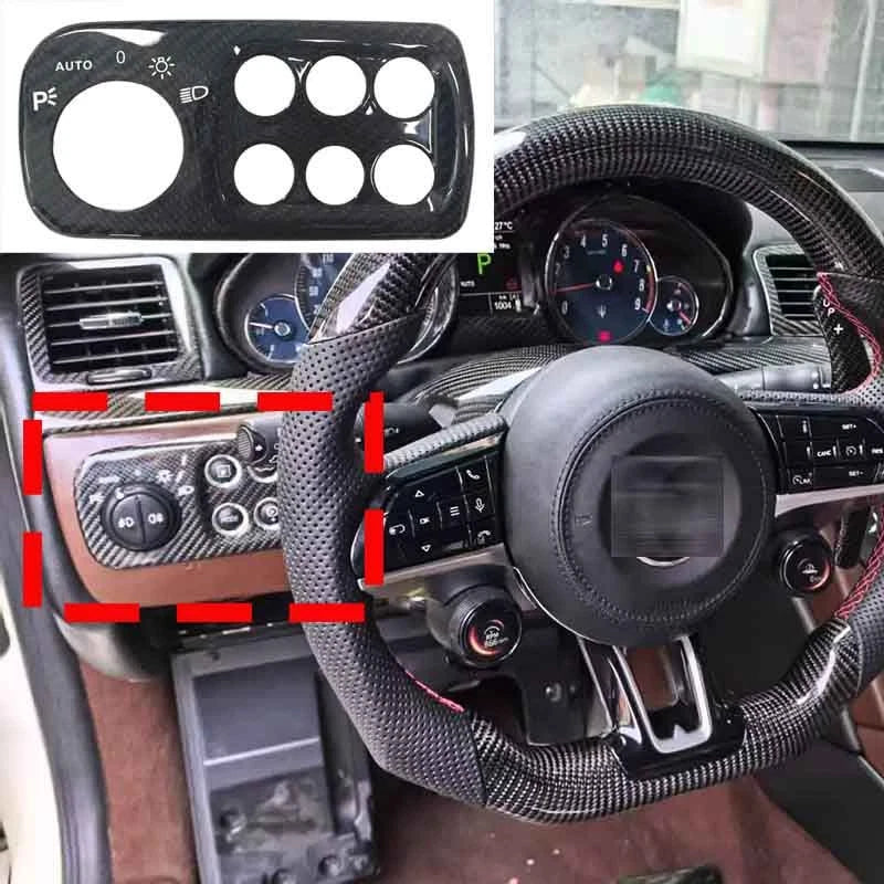 DRY Carbon Fiber Dash Headlight Switch Cover for Maserati GranTurismo GC 2008-19