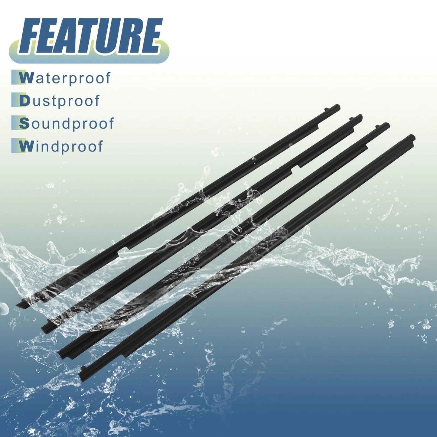 4pcs Window Weatherstrip Molding Door Seal for Toyota 4Runner (2010-2021)