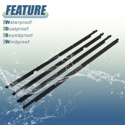 4pcs Window Weatherstrip Molding Door Seal for Toyota 4Runner (2010-2021)