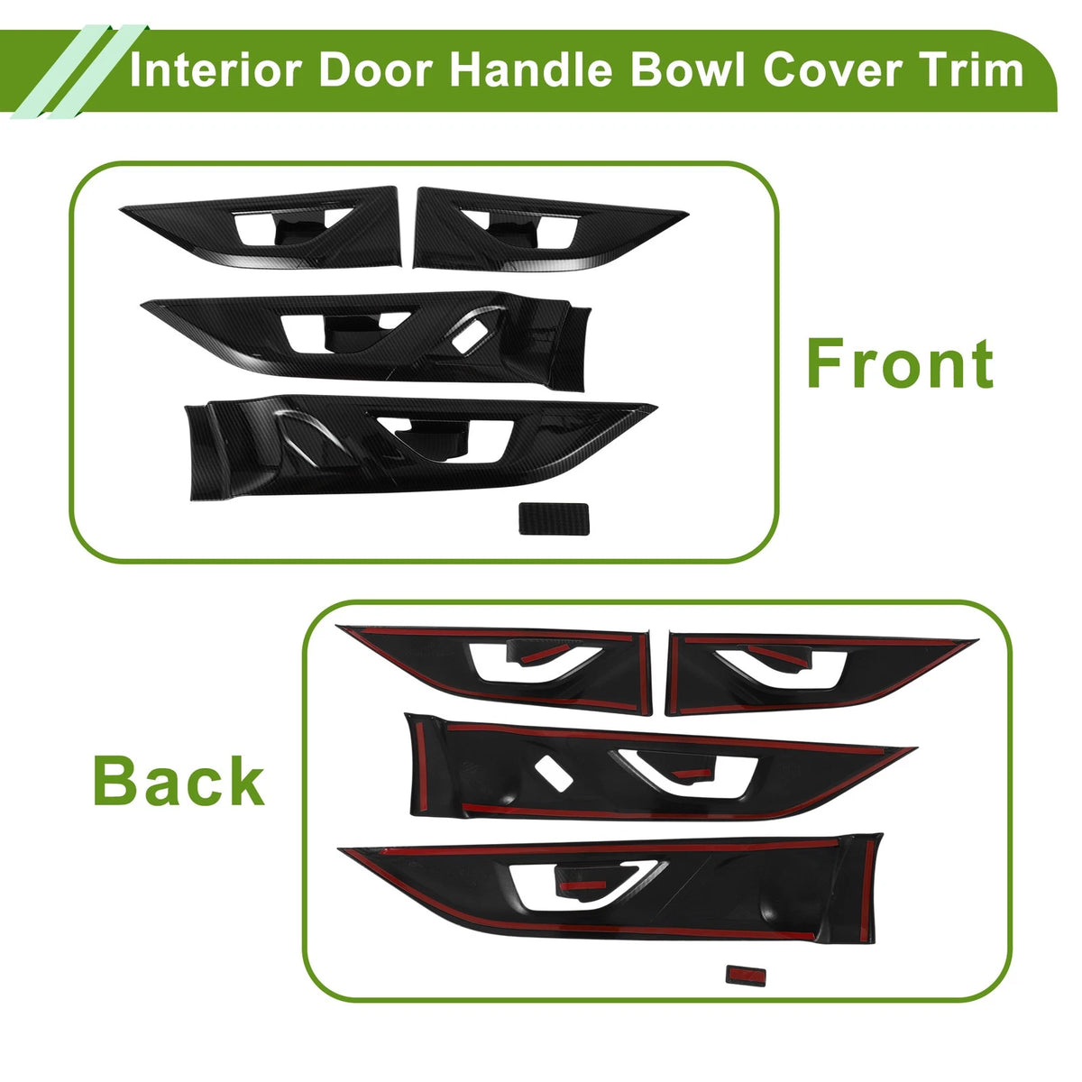 Carbon Fiber Black Interior Door Handle Bowl Cover for Subaru Outback (20-24)