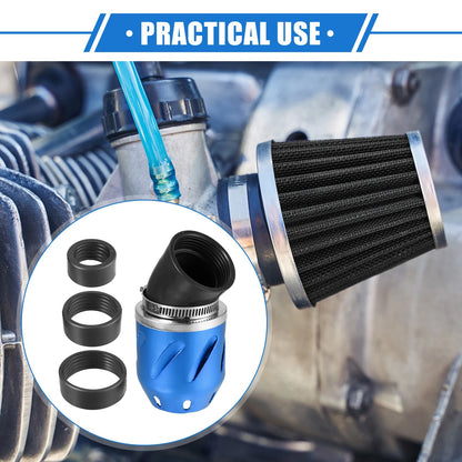 Air Filter 26/35/42/48mm ID 140x70mm Aluminum Blue for Universal Motorcycle