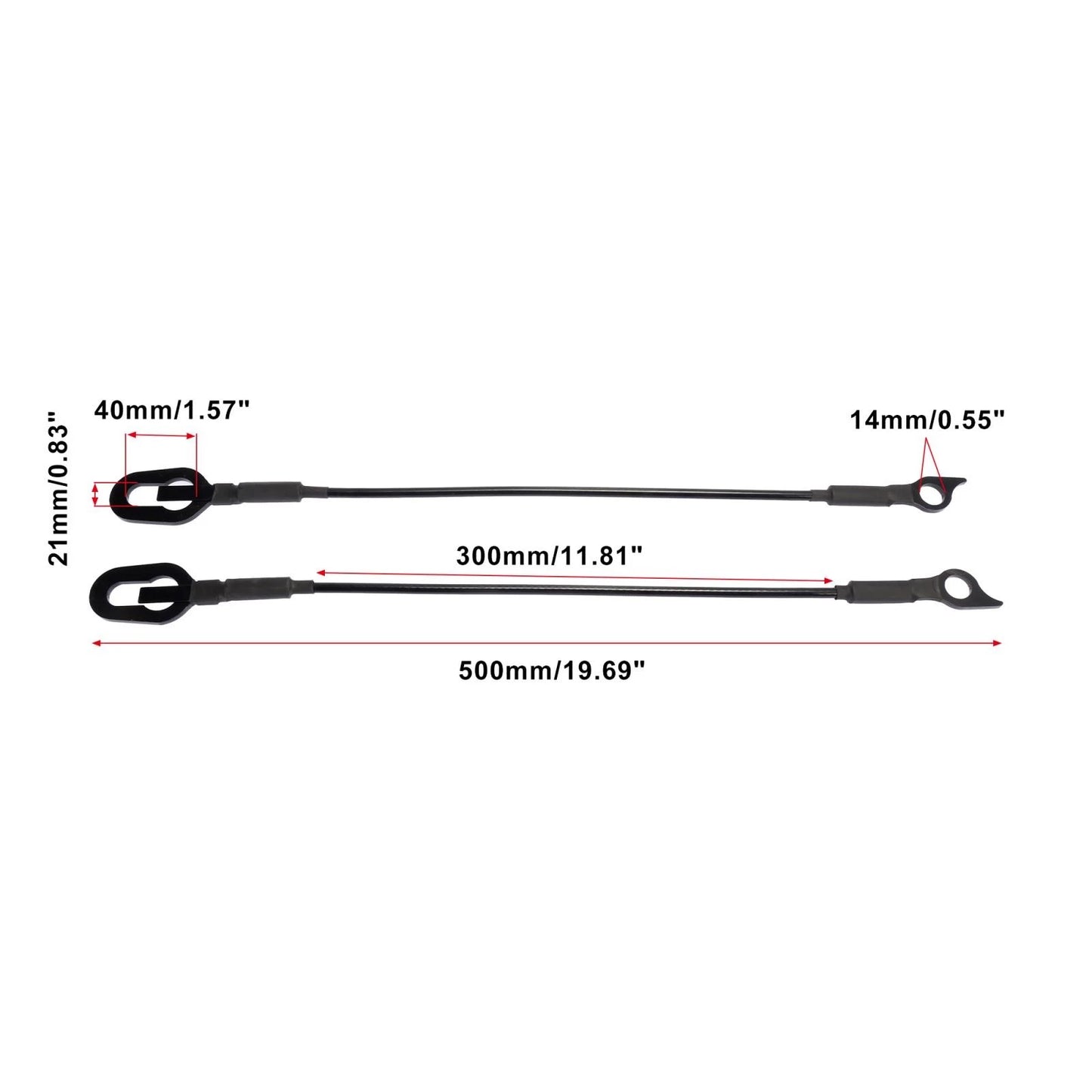 Pair Rear Tailgate Cables for Dodge Ram 1500 2500 3500 (1994-2002)