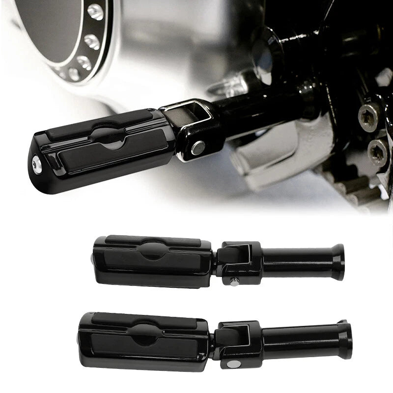 Black Rear Passenger Footpegs for Harley Softail Deluxe (2018-2025)