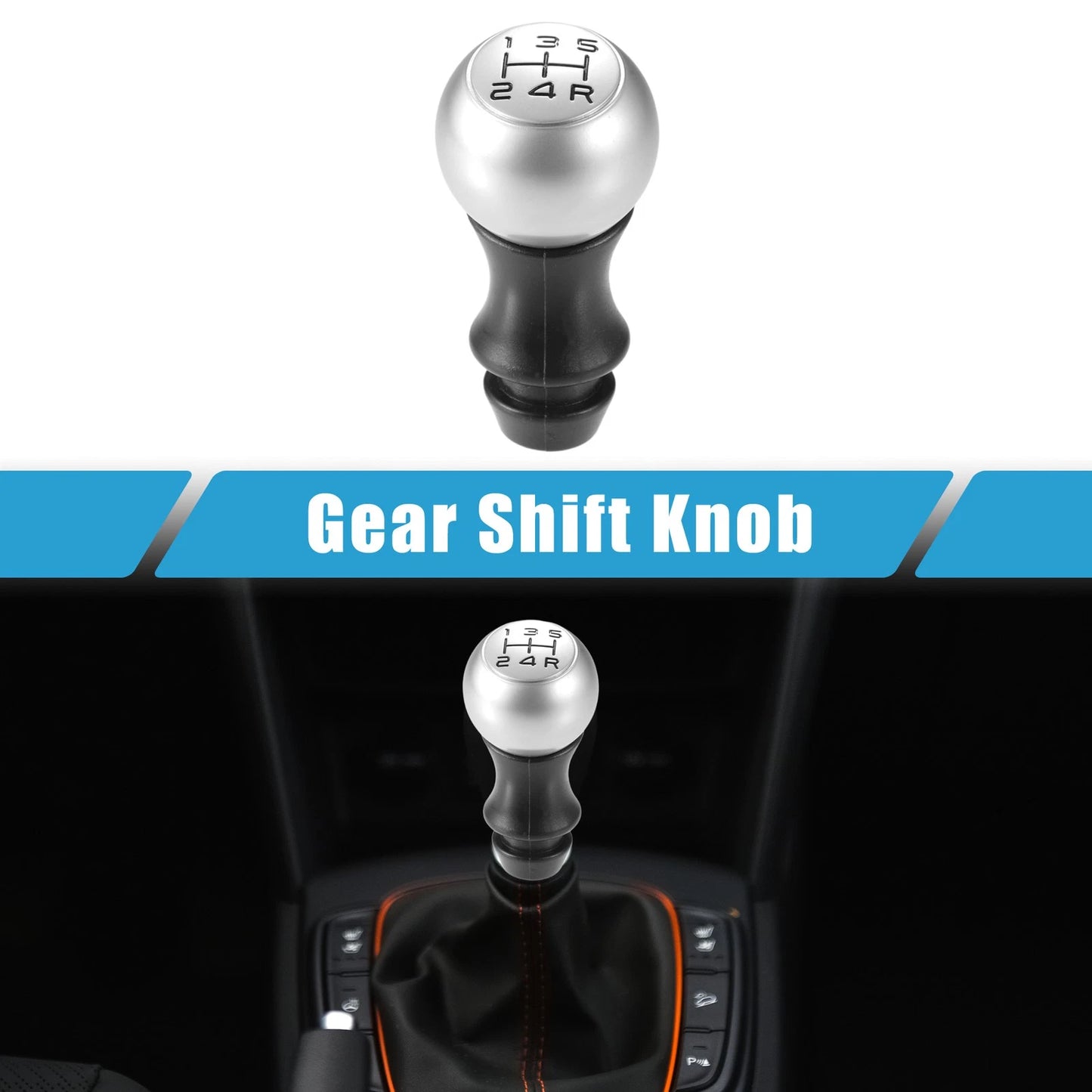 Matte Silver Tone 5 Speed Manual Shift Knob for Peugeot 106 206 (1991-2006)