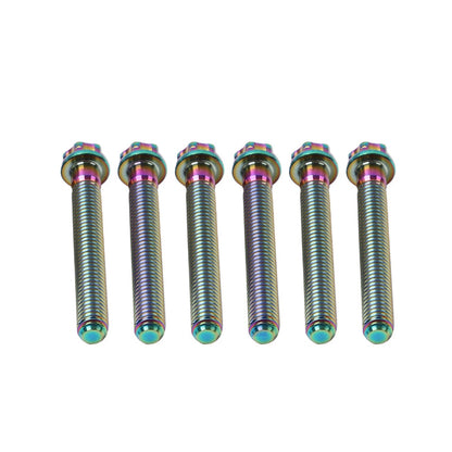 6pcs M6x50mm Titanium Torx Head Flange Screws for Motorcycle Bike