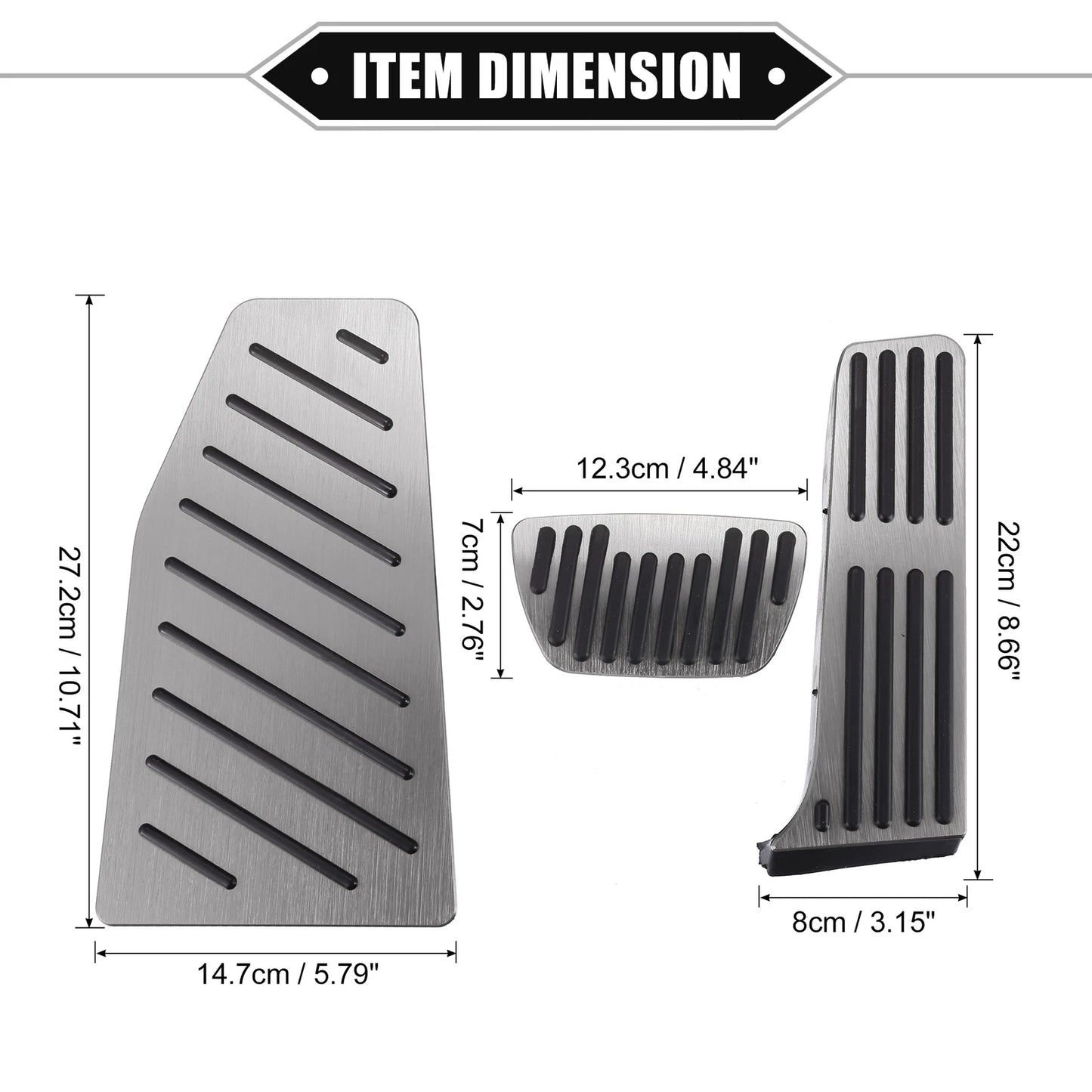 Gas Brake Footrest Pedal Pad for Toyota Rav4 (2019-2023) Aluminum Alloy Silver