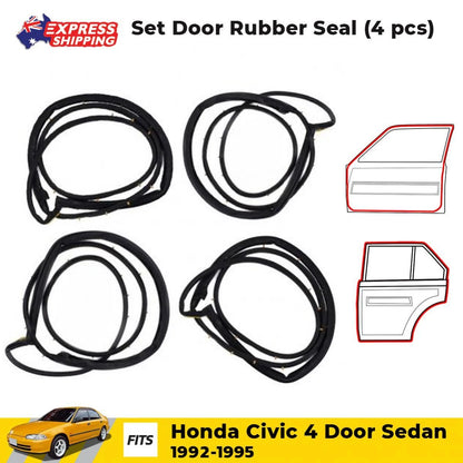 Set 4 Door Rubber Seal Weatherstrip For Honda Civic EG EH EJ 4D SED 1992-95 D05