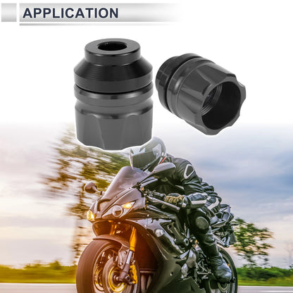 14mm Aluminum Alloy Motorcycle Slider Frame 2 x Titanium Tone for Make Model