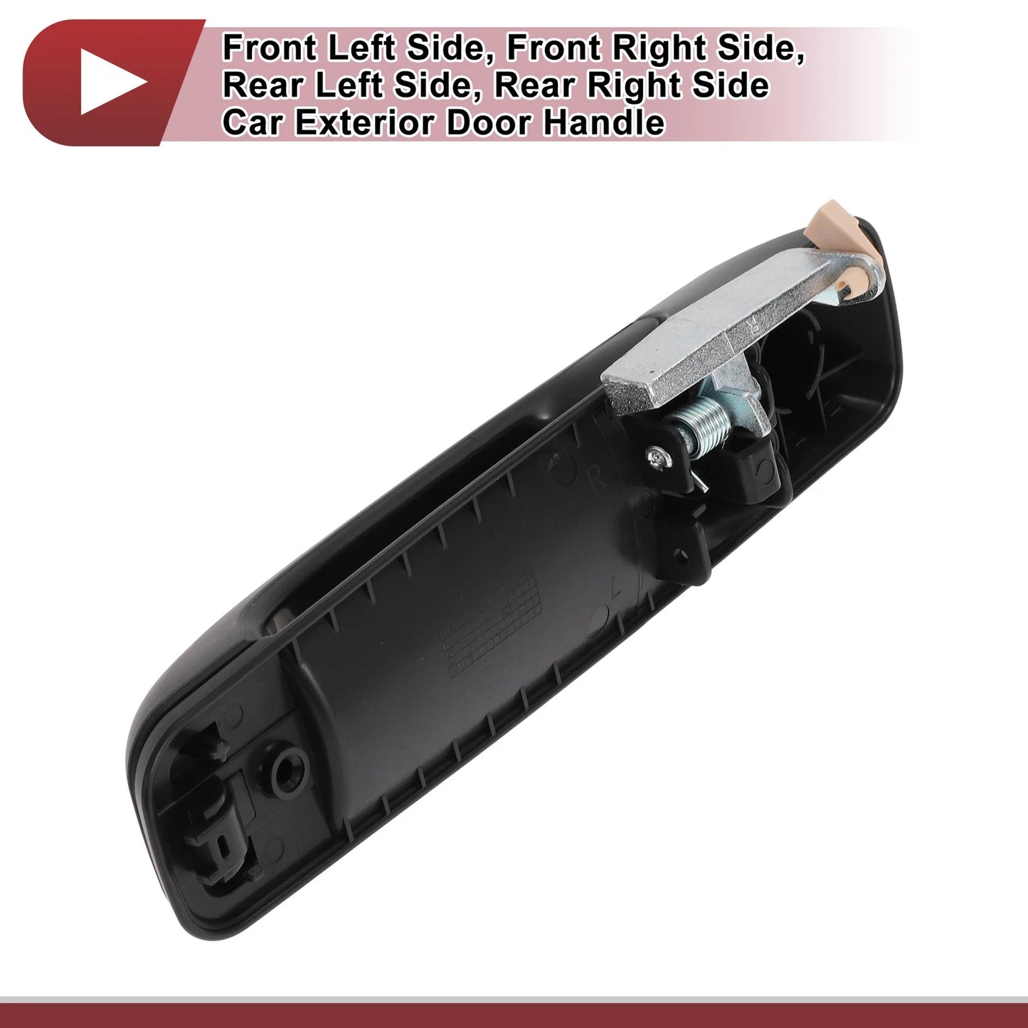 Exterior Door Handle Front/Rear Black for Dodge Ram 1500
