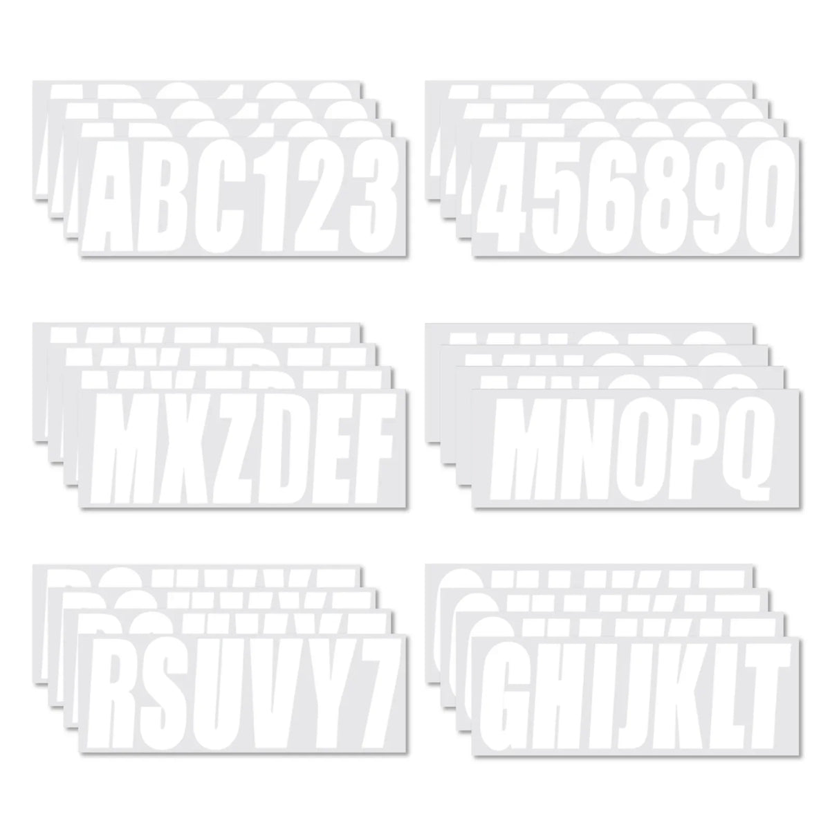 Custom Boat Registration Numbers Decals 4 Sets A-Z & 0-9 for All Boats