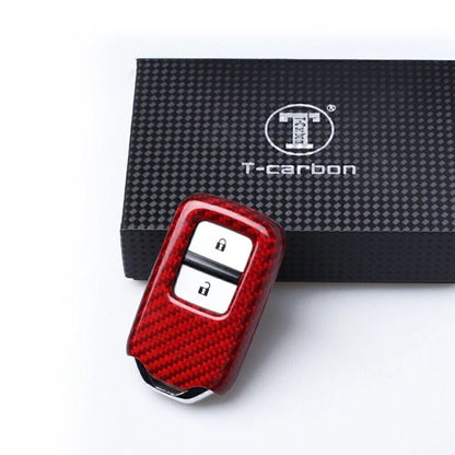 Red Carbon Fiber Key Shell Cover for 2015+ Honda Civic/Accord (2015-2023)