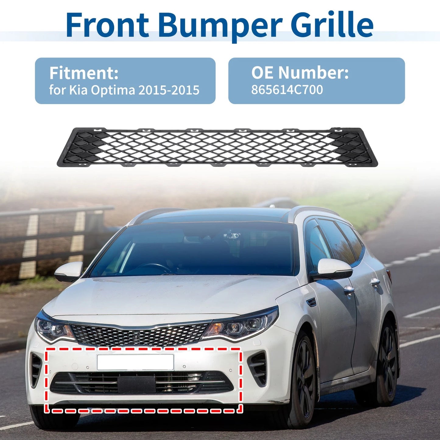 Grille for Kia Optima 2015 (1 Pcs) Front Bumper Cover