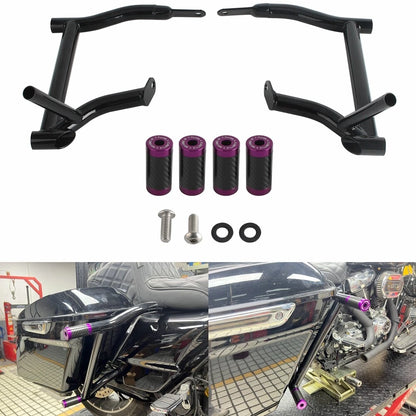Saddlebag Guard Crash Bar & End Tube Sliders for Harley Road Glide (2015-2023)