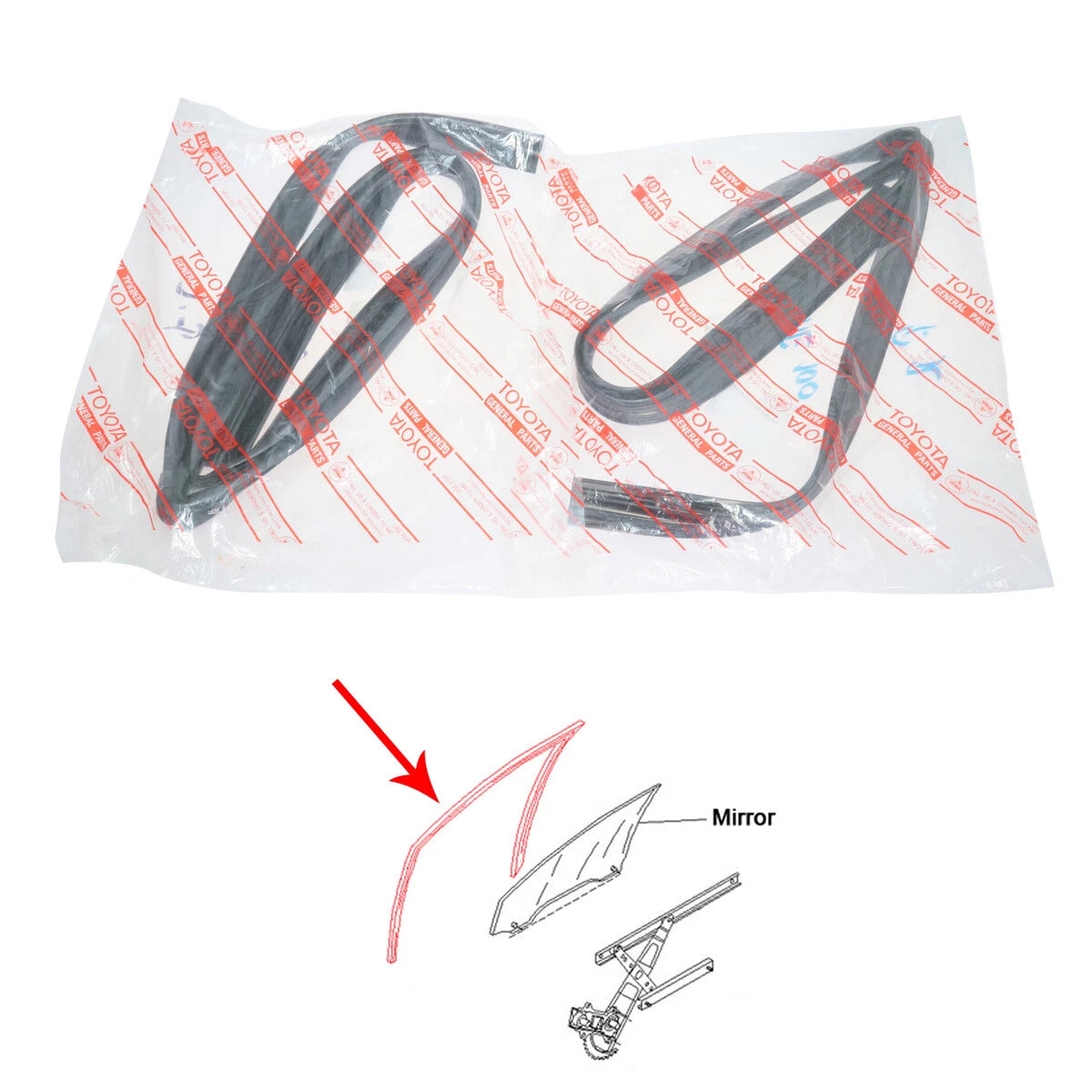 Front Door Glass Run Channel for Toyota Corolla Levin AE100 AE102 1991-2001