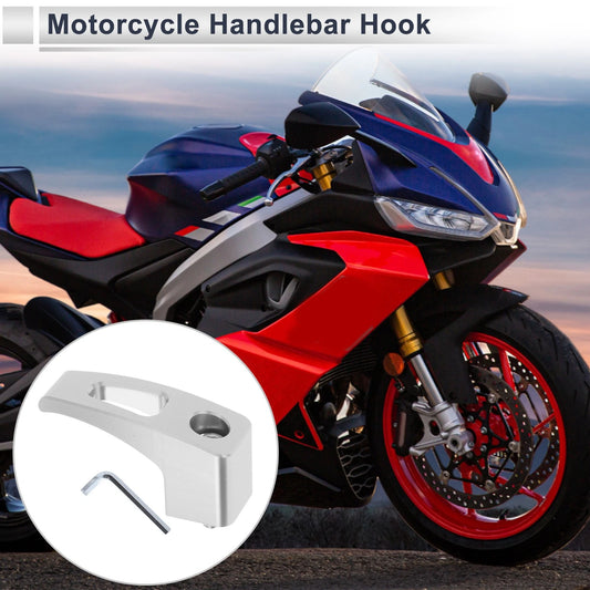 Rectangular Slot Motorcycle Hanging Hook 1 Set Silver Tone 61mm for Motorcycle