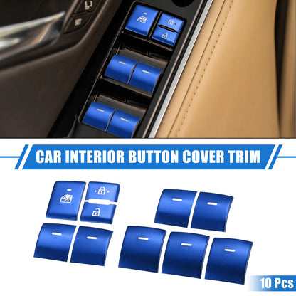 10 x Car Window Switch Button Cover Trim for Toyota Highlander (2020-2022)