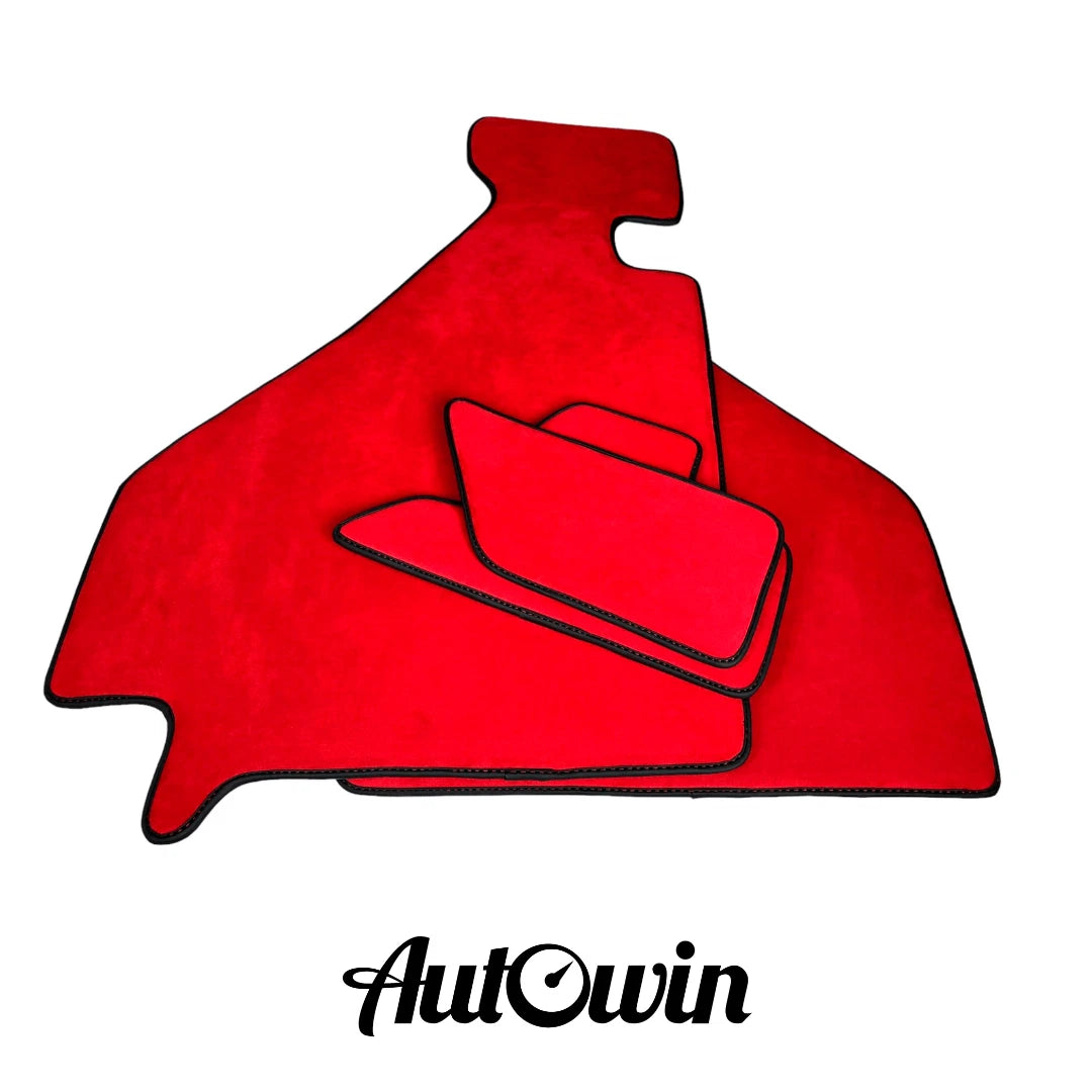Red Alcantara Floor Mats for Ferrari F355 (1994-1999) - AutoWin Brand