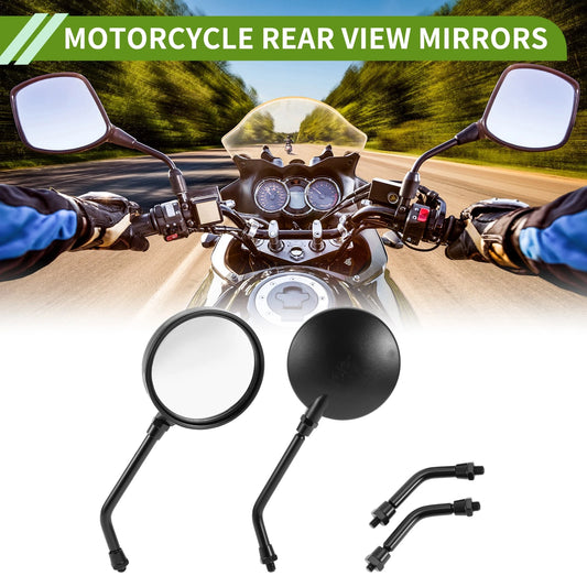 Rear View Mirrors / Round Shape Black Metal ABS / for M10 Motorcycle