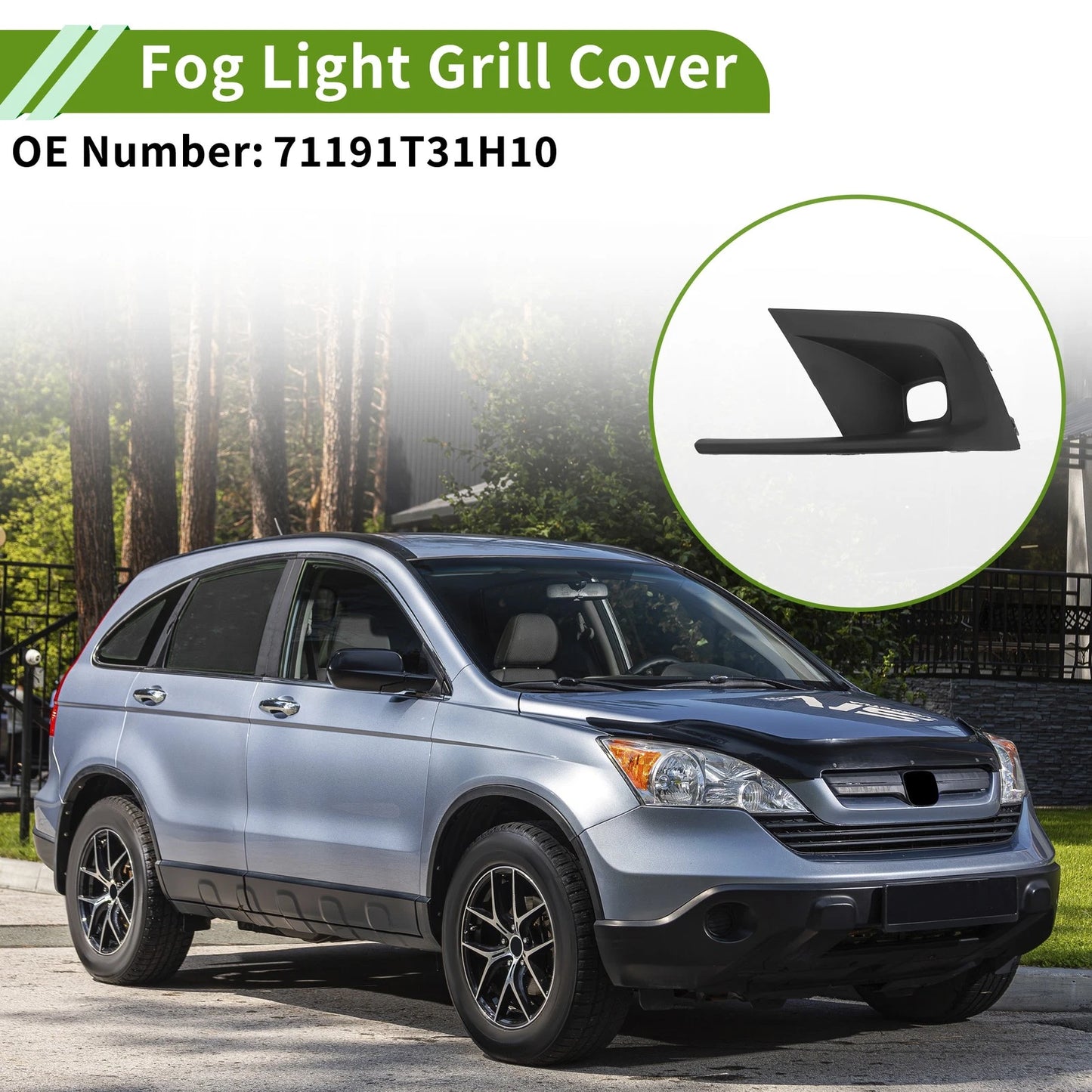 Left Front Fog Light Grill for Honda Civic (2022-2024)
