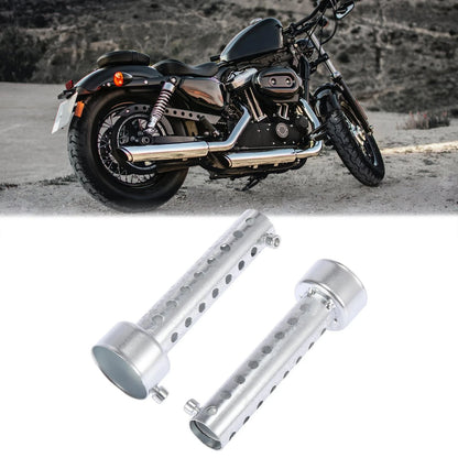 2 x 42mm Motorcycle Exhaust Silencer Exhaust Insert Muffler Pipe Silver Tone