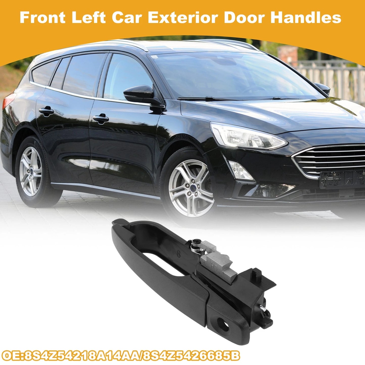 Front Left Door Handle for Ford Focus 2008-2011 - Black Exterior Handle