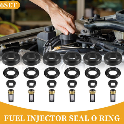 6 x Fuel Injector O Rings for Toyota (NBR Rubber, Black)