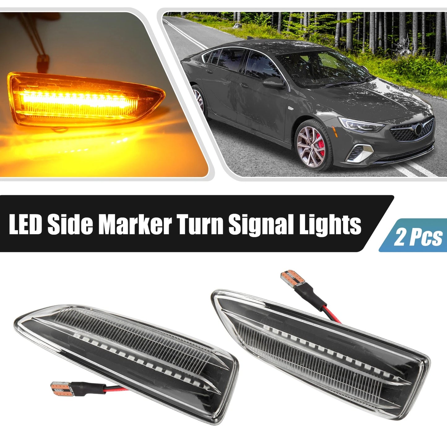LED Side Marker Turn Signal Lights Yellow 2 x for Opel