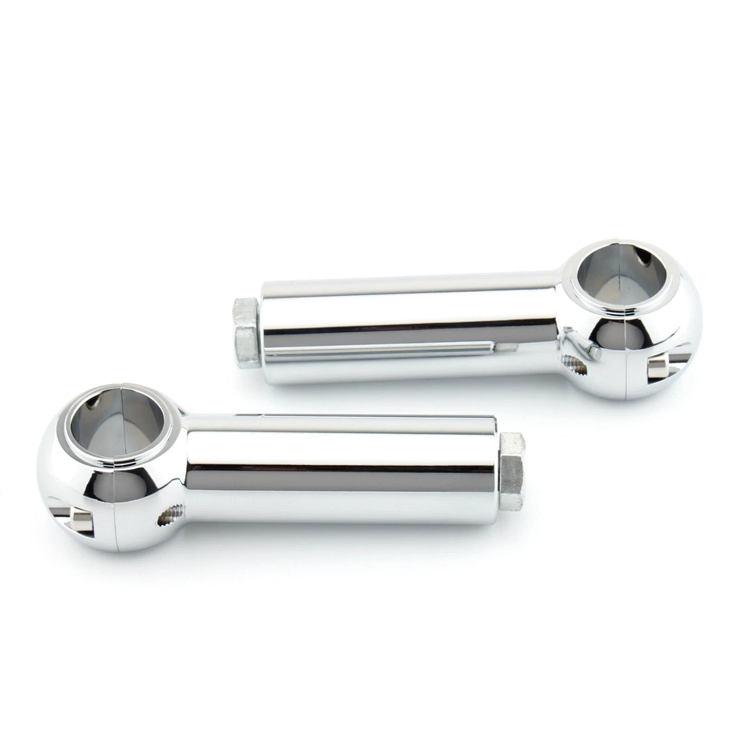 4" Chrome Handlebar Riser Clamp Kit for Harley Davidson