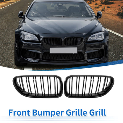 Hood Kidney Grille Cover for BMW F06 2012-2018 Glossy Black