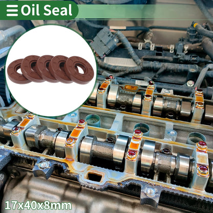 Oil Seal 17x40x8mm Rotary Shaft Seal FKM Rubber 5 Pcs for Make Model