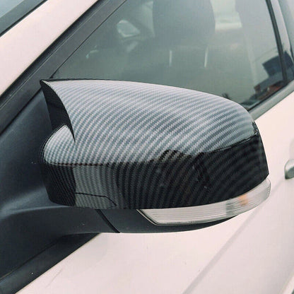 Carbon Look OX Horn Mirror Cover Guard Cap for Ford Focus MK3 (2012-2018)