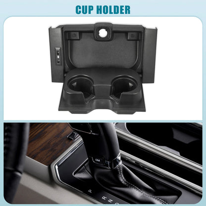 Cup Holder Insert for Ford F-150 2015-2017 - Black Drink Holder 2 x
